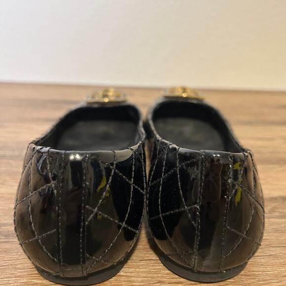 Tory Burch Black Quilted Patent Leather Ballet Flats SZ 8 - Picture 10 of 10